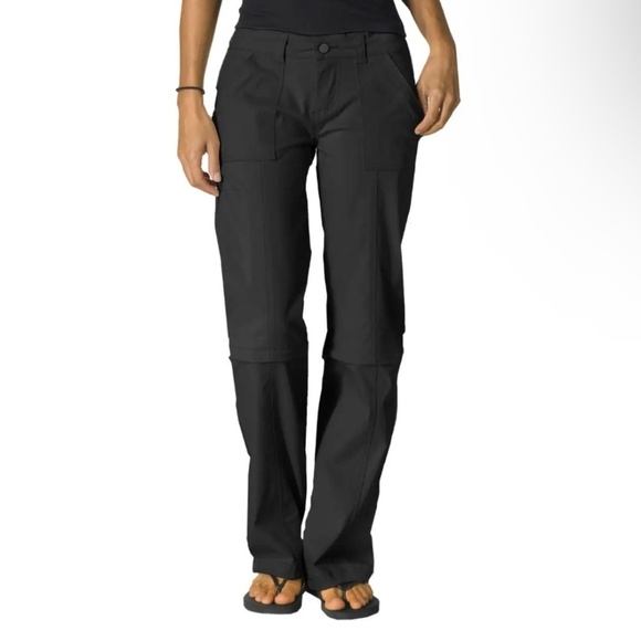 Prana Women’s Monarch Convertible Track Pants Black Nylon Pockets Cargo Eco 2 - Picture 1 of 11